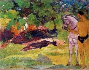 Paul Gauguin - In The Vanilla Grove  Man And Horse Aka The Rendezvous