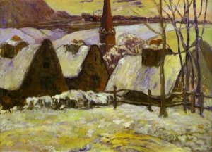 Breton village under snow