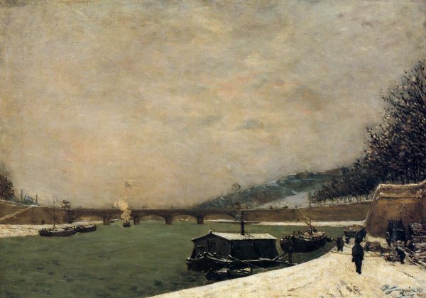 The Seine  Pont D Iena  Snowing