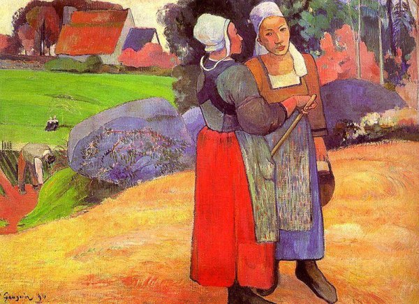 Two Breton Peasants On The Road