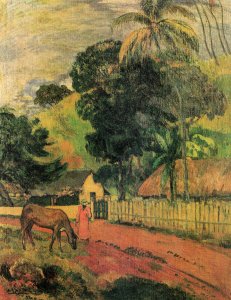 Landscape (horse at the way)